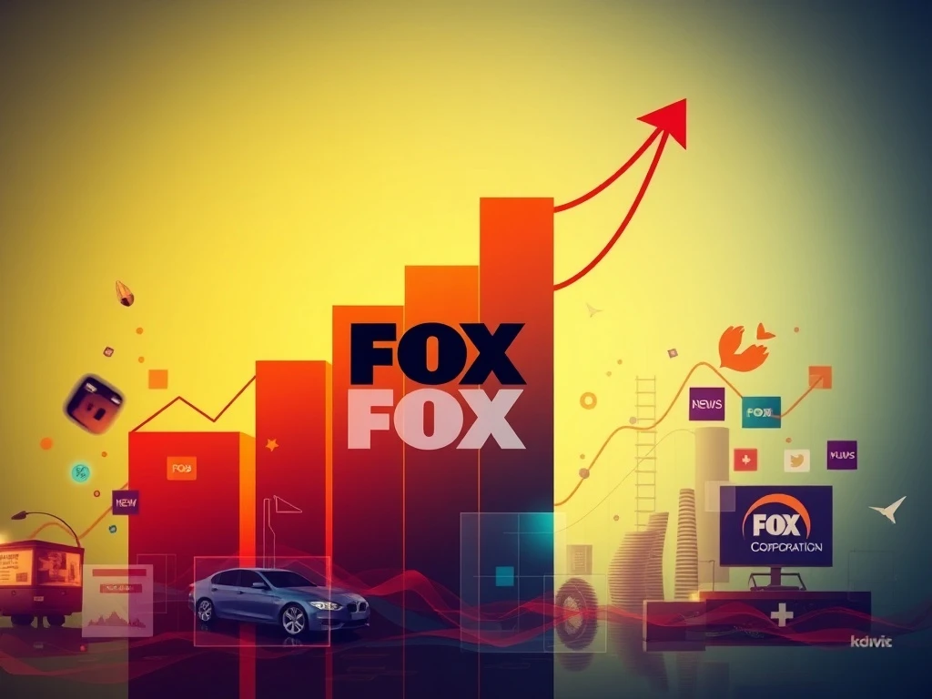A visual representation of the strong growth potential for FOXA stock, featuring rising charts and media symbols.