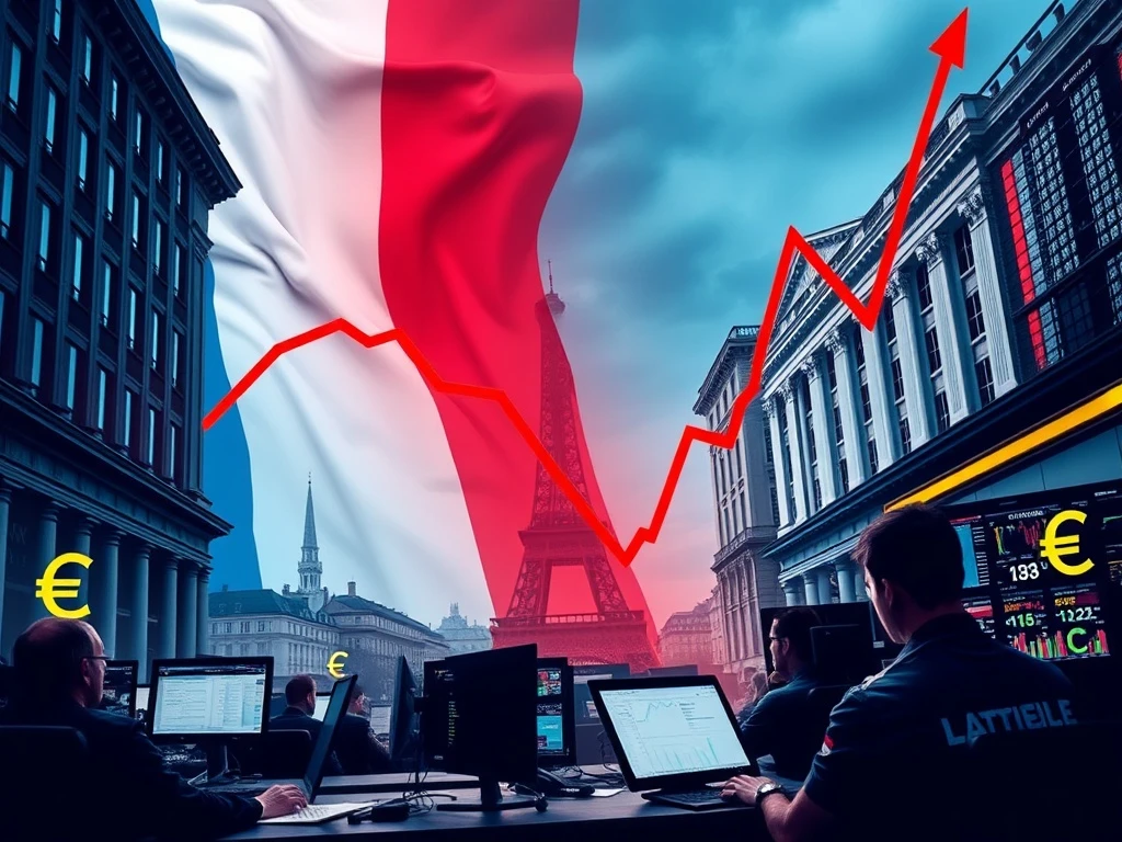 French banking crisis showing stock market crash and political instability impact on financial sector