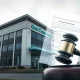 Visualizing the significant impact of a **gas company bankruptcy** filing, depicting a corporate building under financial distress.