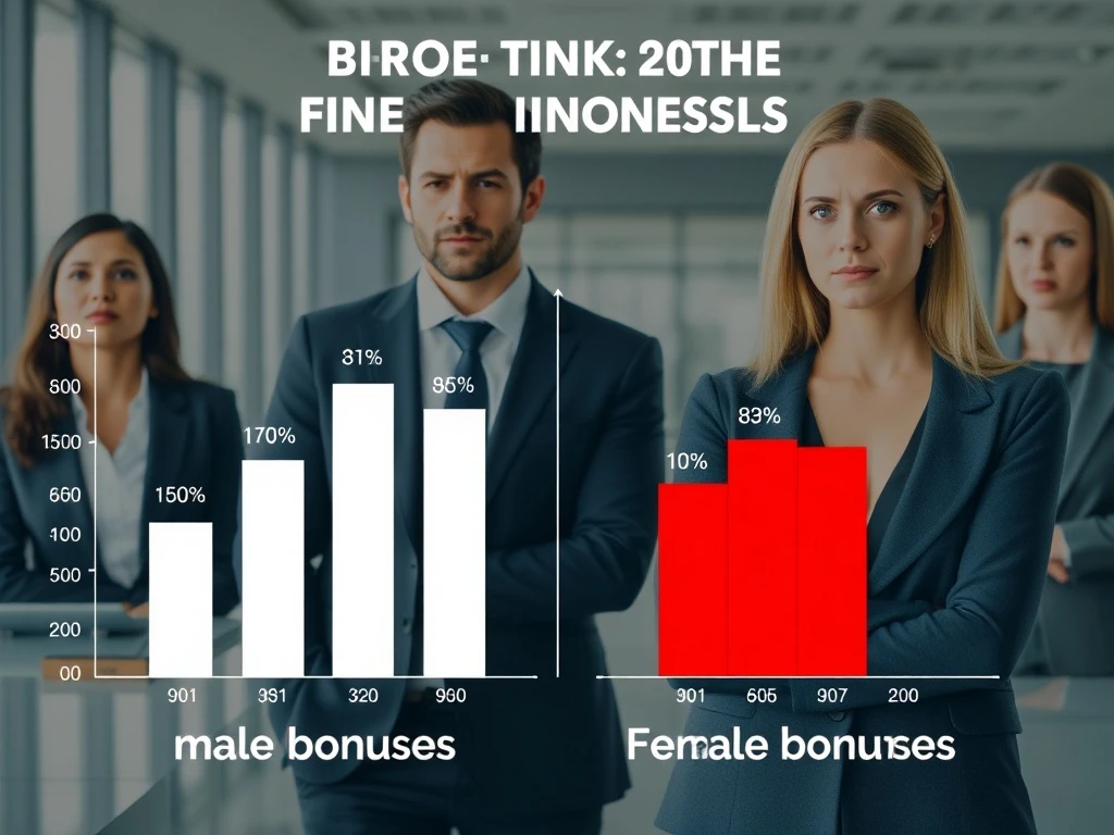 Gender bonus bias infographic showing disparity between male and female bonus payments