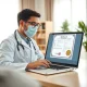 Doctor issuing medical note online during virtual consultation for patient needs