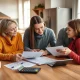 Couple discussing gift tax implications with family member over financial documents