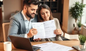 Couple calculating gift tax implications for family financial planning