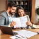 Couple calculating gift tax implications for family financial planning