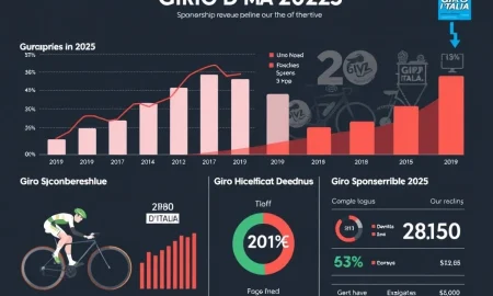 Giro d'Italia sponsorship revenue decline analysis showing financial impact and partner reduction