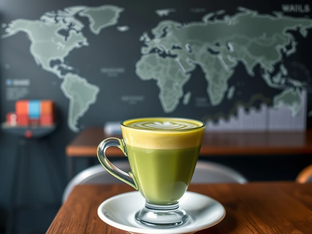 A matcha latte symbolizing rising consumer costs due to underlying Global Trade Issues and supply chain disruptions.