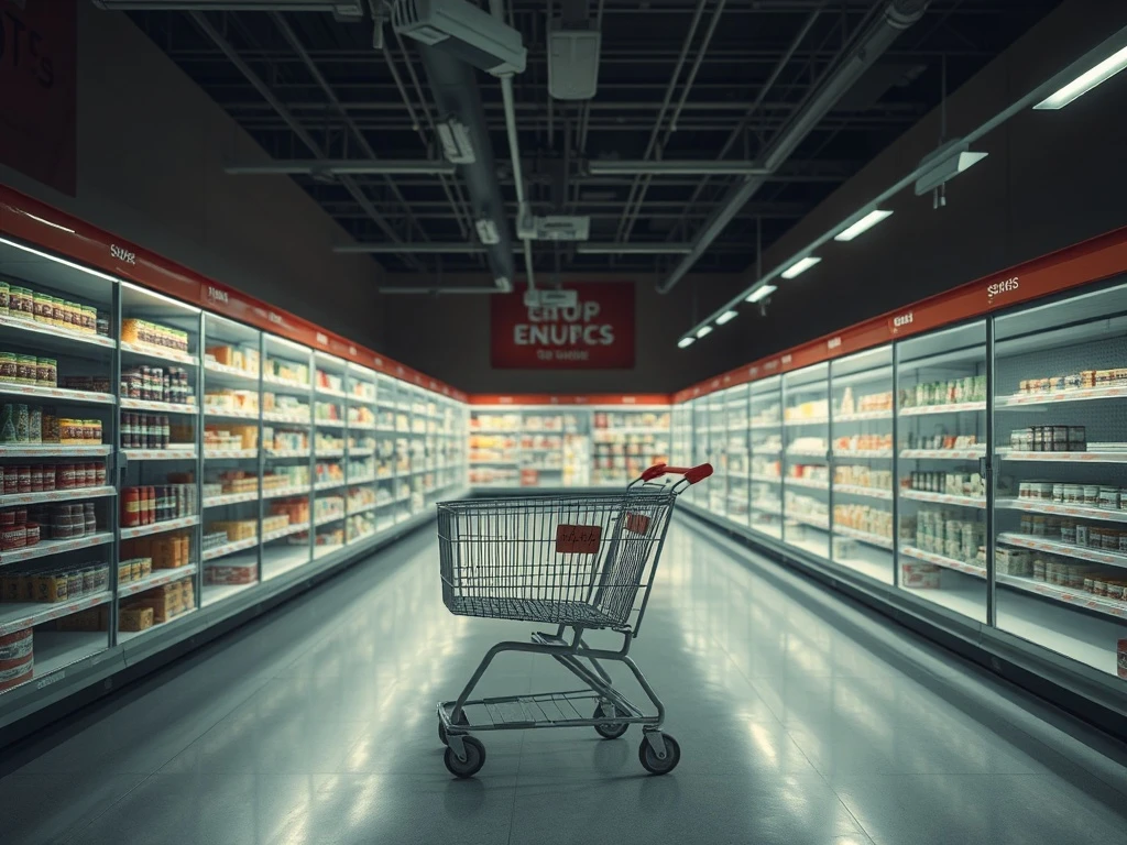 Empty grocery store closures due to rising theft and security concerns affecting retail operations