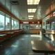 Hamburger chain closures affecting empty restaurant with closed signs