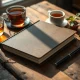 A sturdy Hardback Journal open to a page with handwritten notes, symbolizing mindful reflection and personal growth.
