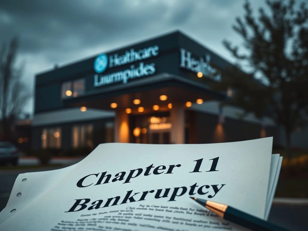 Healthcare company filing Chapter 11 bankruptcy documents during financial crisis