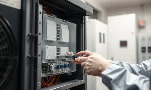 Technician carefully inspecting internal HIU components for reliable home heating performance.