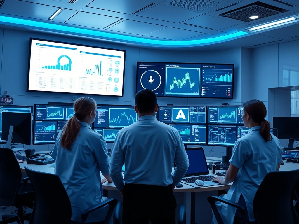 Modern hospital CRM system dashboard showing patient data analytics and healthcare management tools