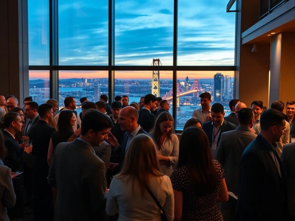 Networking at TechCrunch Disrupt 2025 side event with entrepreneurs and investors