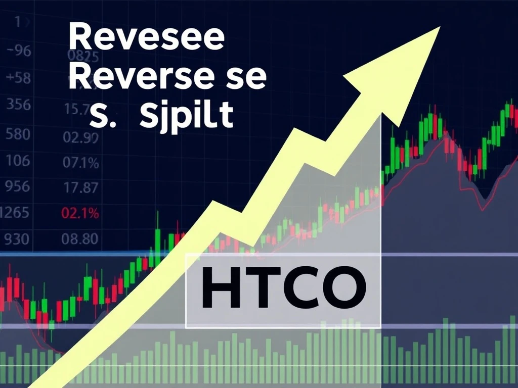 Visualizing the impact of a reverse stock split on HTCO shares, representing the strategic corporate action.