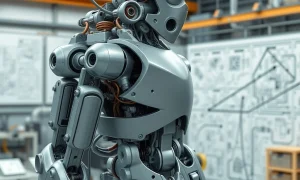 Advanced humanoid robot showcasing metal components driving the emerging humanoid robot market innovation
