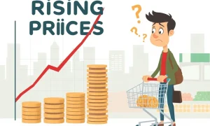 Chart illustrating rising inflation's impact on household finances, symbolizing economic pressure and uncertainty.