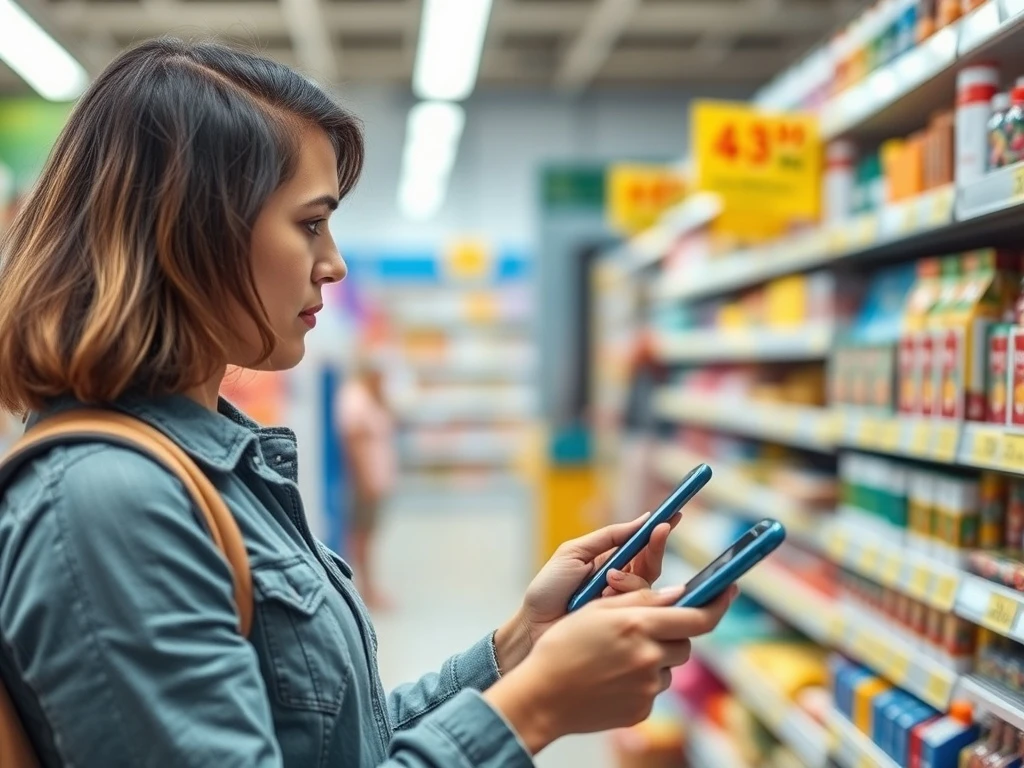 Parent struggling with back-to-school spending due to inflation and tariffs at retail store