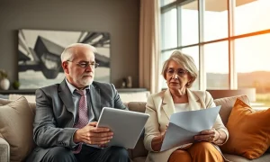 A mature couple deliberates their inheritance planning, choosing not to leave their $11 million fortune to their children, reflecting modern wealth management decisions.