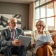 A mature couple deliberates their inheritance planning, choosing not to leave their $11 million fortune to their children, reflecting modern wealth management decisions.