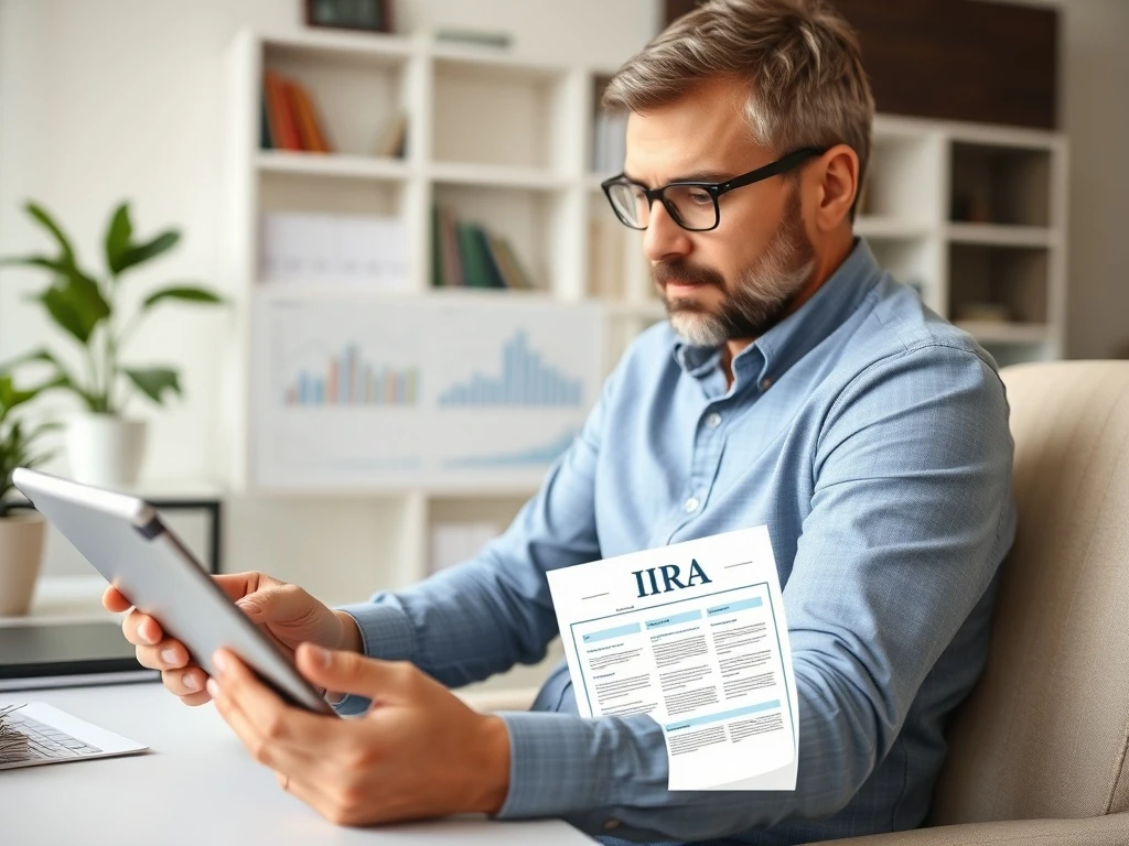 A person reviewing financial documents and investment options, symbolizing the careful management of an inherited IRA.