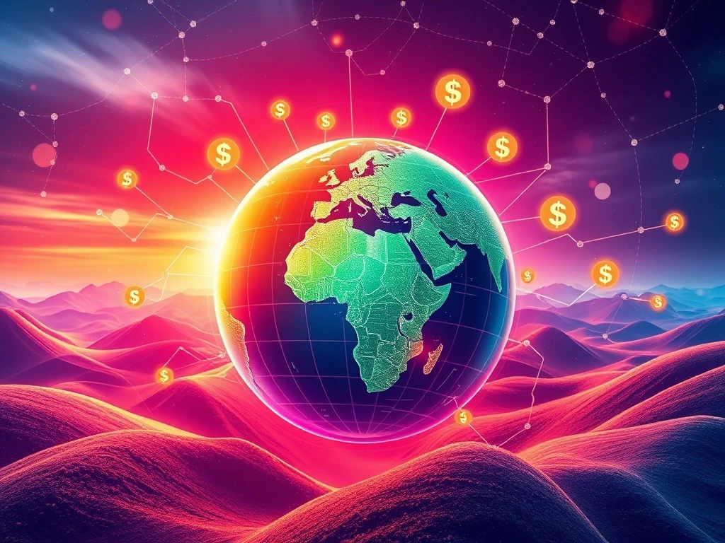 Digital representation of fast, secure instant international payments connecting businesses worldwide, enhancing global trade.