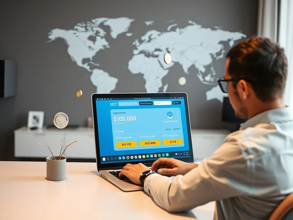 Freelancer using instant international payments for global client transactions on digital platform
