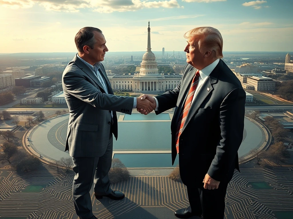 Intel CEO meeting with a political leader, symbolizing the crucial intersection of tech and policy for the chip industry.