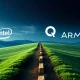 Visualizing Intel's Future at a critical crossroads, facing competition from Qualcomm and Arm in the semiconductor market.