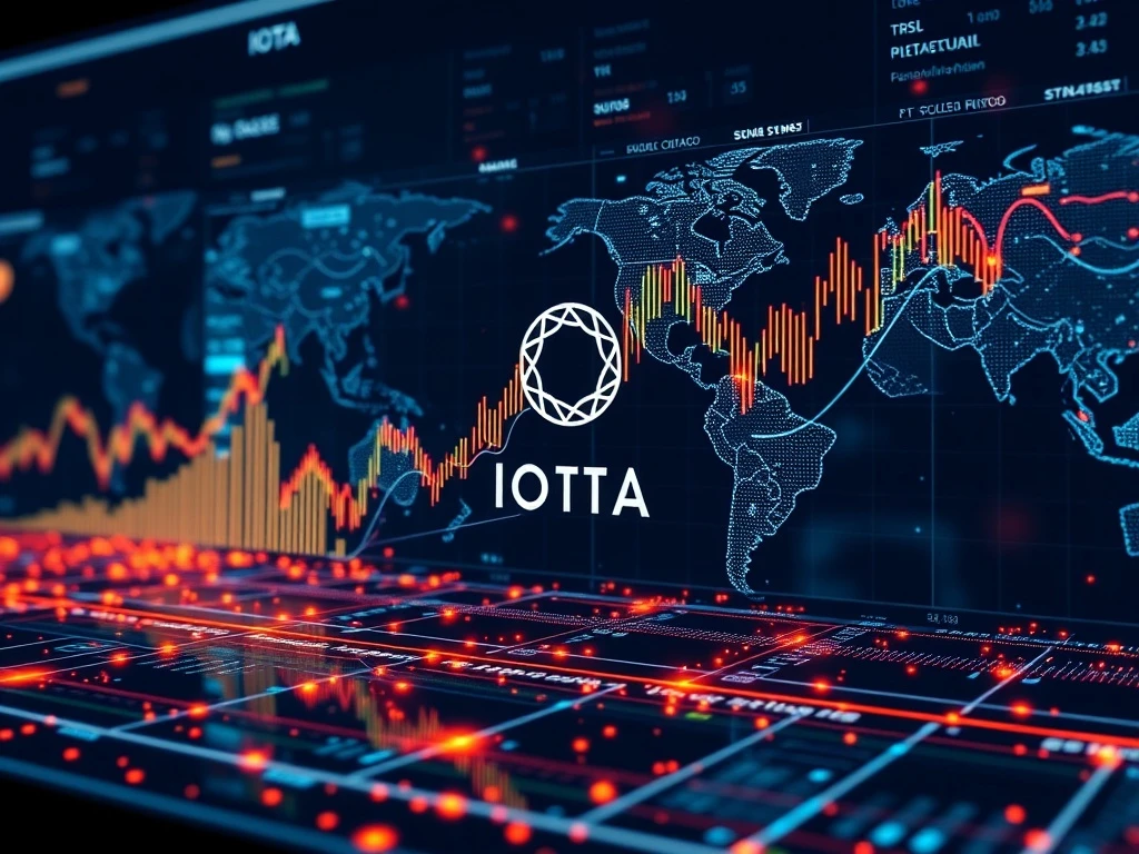 The IOTA Platform interface displaying various digital assets and global connectivity, symbolizing easy passive income generation.