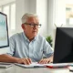 An older adult confidently managing finances, symbolizing the complexities of IRA RMDs and continued contributions.