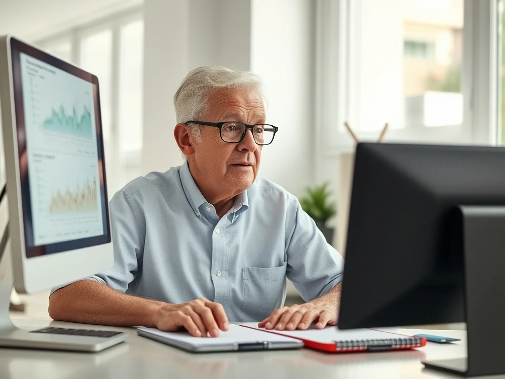 An older adult confidently managing finances, symbolizing the complexities of IRA RMDs and continued contributions.