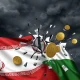 Iran crypto market collapse showing digital assets crashing amid geopolitical tensions and hacker attacks