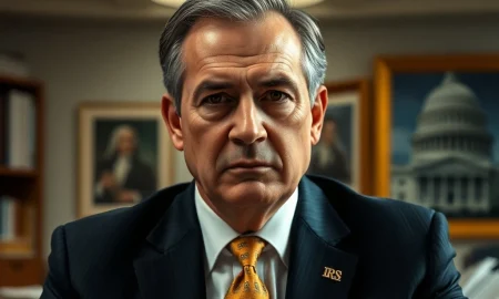 A portrait of an IRS commissioner, symbolizing the high-stakes role and significant IRS commissioner salary.