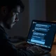 Person victimized by romance phishing scam reviewing financial documents with IRS guidelines