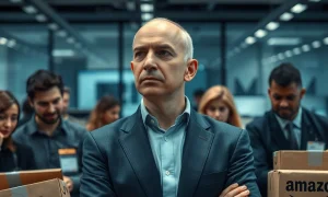 Jeff Bezos as out-of-touch CEO facing business customer dissatisfaction