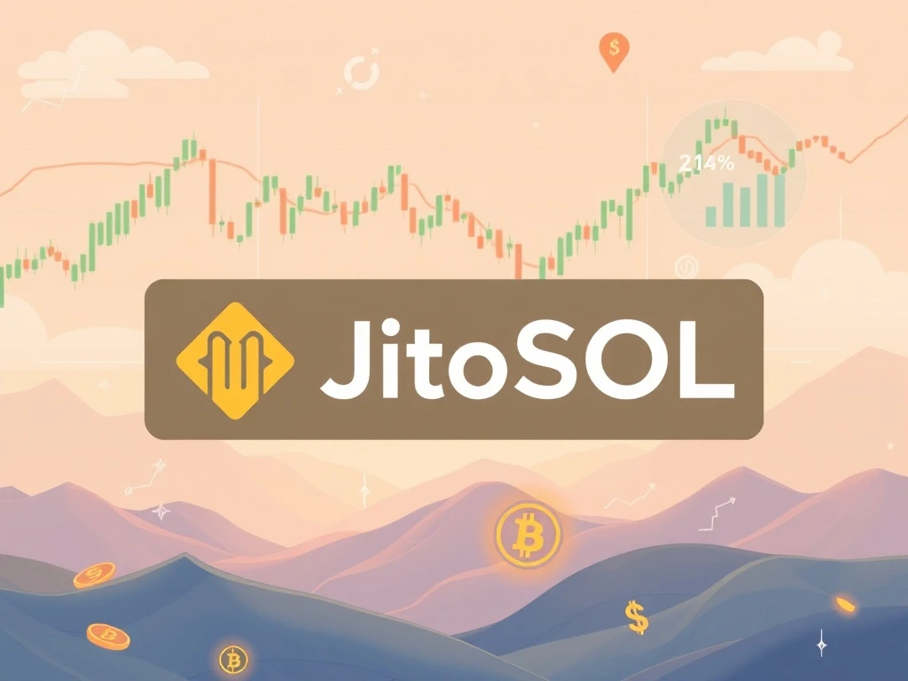 A visual representation of the JitoSOL ETF and Solana blockchain, illustrating new investment pathways into crypto staking.