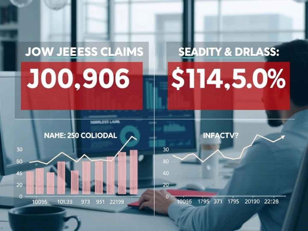 Jobless claims data chart showing recent increase while overall employment remains stable in current economic analysis