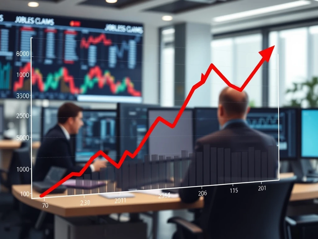 Jobless claims data showing positive downward trend in unemployment statistics