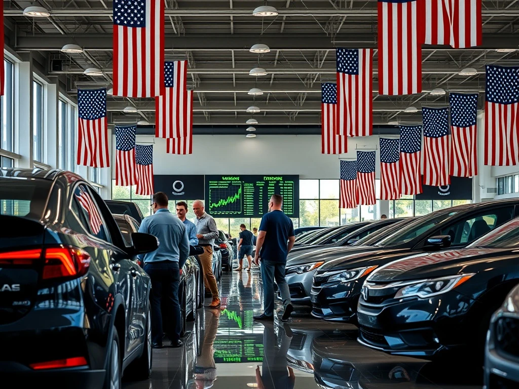 Consumer spending trends showing car purchases amid tariff concerns affecting retail economy