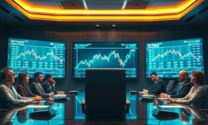 Kohl's leadership crisis showing empty CEO chair with declining stock charts in corporate boardroom