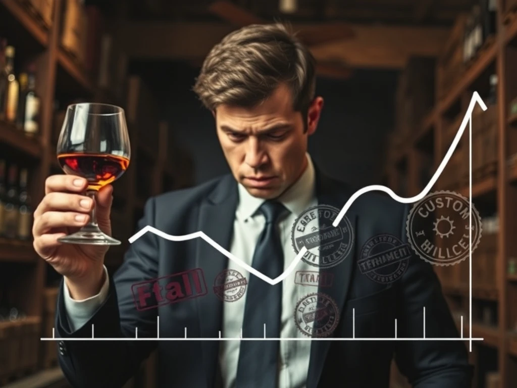 A visual representation of the significant financial strain on the liquor industry caused by tariffs, highlighting potential sales losses due to liquor industry tariffs.