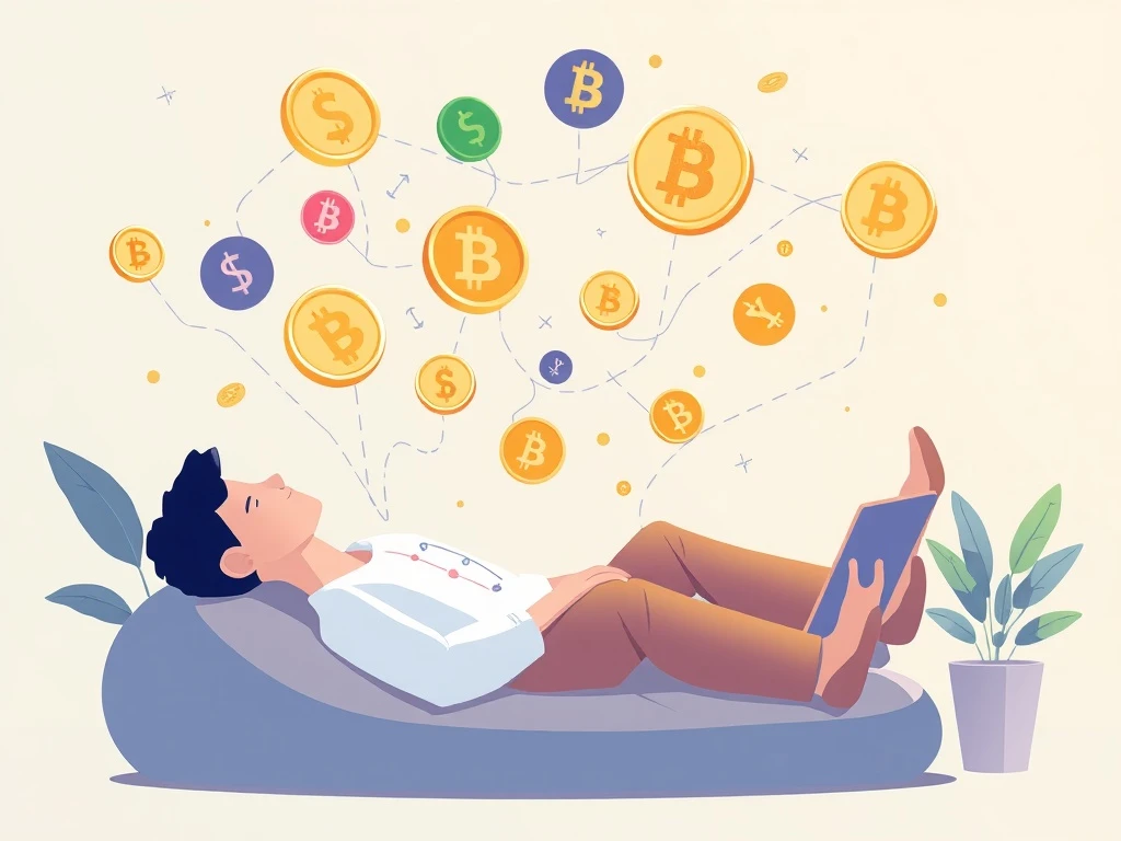 Person earning sustainable DeFi income through passive cryptocurrency investments