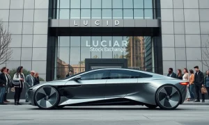 A Lucid Air sedan symbolizes the core Lucid Motors Strategy for market growth and investor confidence.