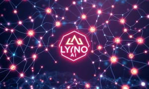 A visual representation of Lyno AI's innovative intelligence within the blockchain, highlighting its growth potential in the crypto market.