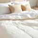 Luxury organic cotton quilt set from Macy's displayed on premium hotel-style bedding