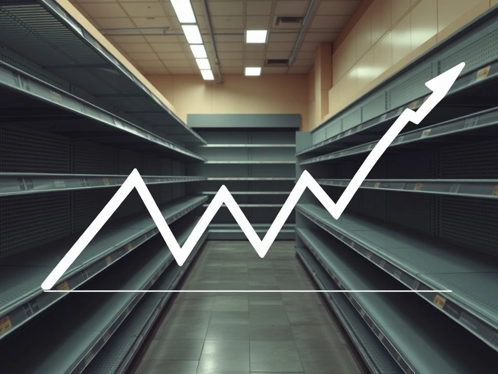 Empty shelves in a grocery store aisle symbolize the far-reaching impact of a **grocery supplier bankruptcy** on the food supply chain.