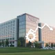 Visualizing the impact of a major Healthcare Company Bankruptcy, showing a hospital structure amidst financial challenges and restructuring.