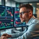 Fund manager analyzing margin debt and inflation risks on financial charts