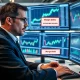 Fund manager analyzing critical margin debt data and market risk indicators on financial charts