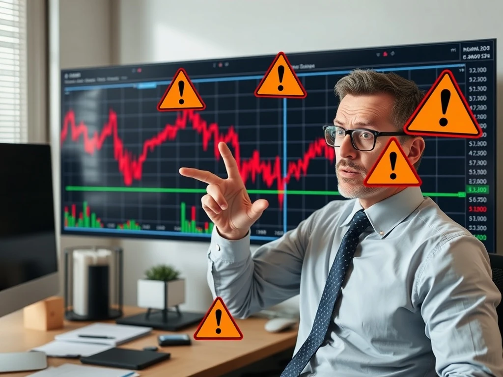 Financial strategist analyzing market pullbacks warning signals on stock chart